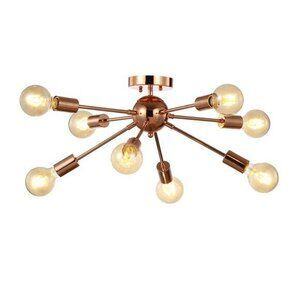JONATHAN Y JYL7459A Copper 30.5" 8-Light Sputnik Metal LED Flush‎ Mount,